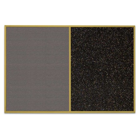 United Visual Products Sliding Door Indoor Enclosed Corkboard, 9 UV9011ACS-BLACK-DBURGU